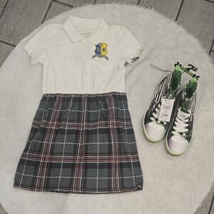 Hogwarts-Inspired Schoolgirl Dress + NEW High-Top‎ Sneakers (Set)
